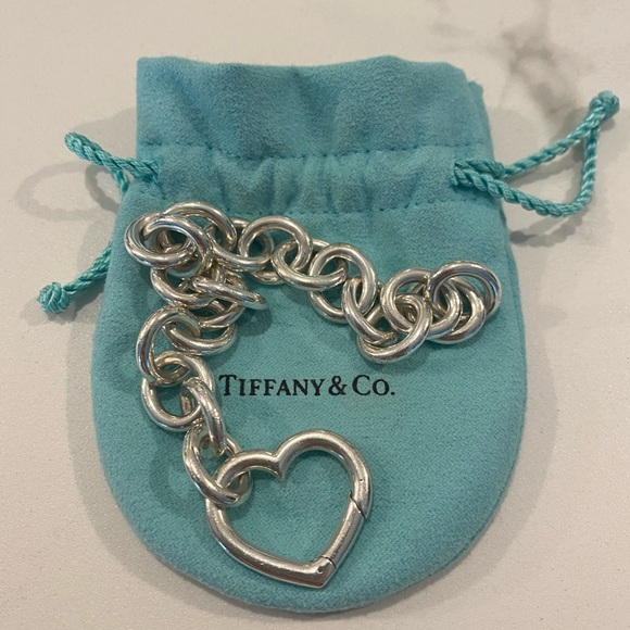 Tiffany and co Retired Heart Clasp Large Link Bracelet - Picture 1 of 5